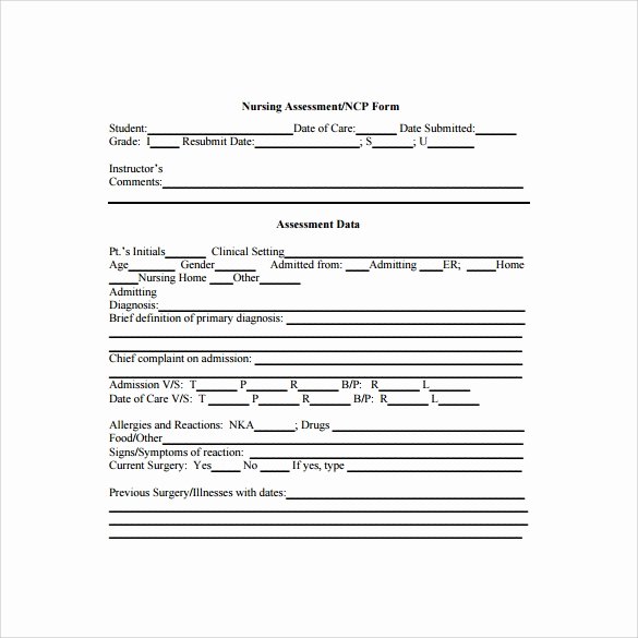 Nursing assessment Documentation Template Elegant Nursing assessment Sample 8 Documents In Pdf Word Ppt