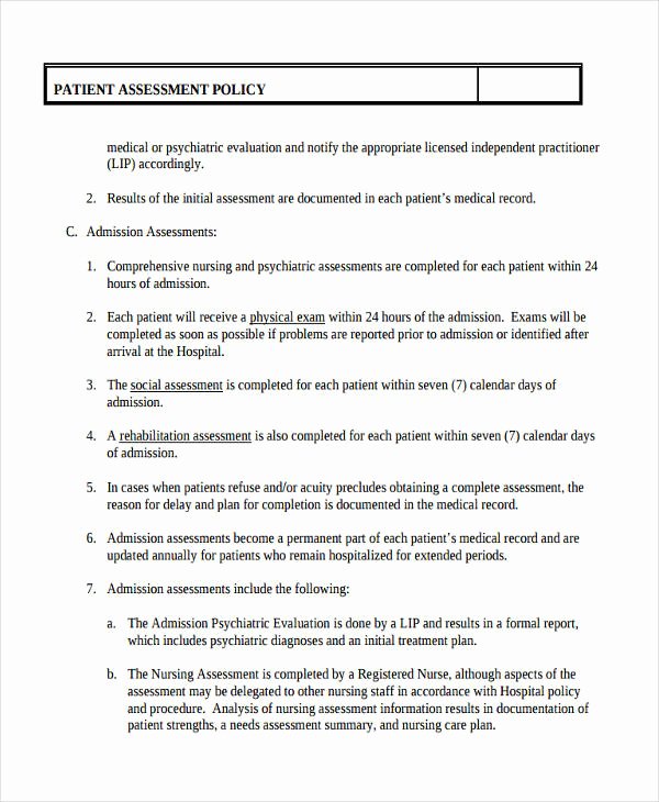 Nursing assessment Documentation Template Fresh Free 32 Nursing assessment Examples In Pdf Doc