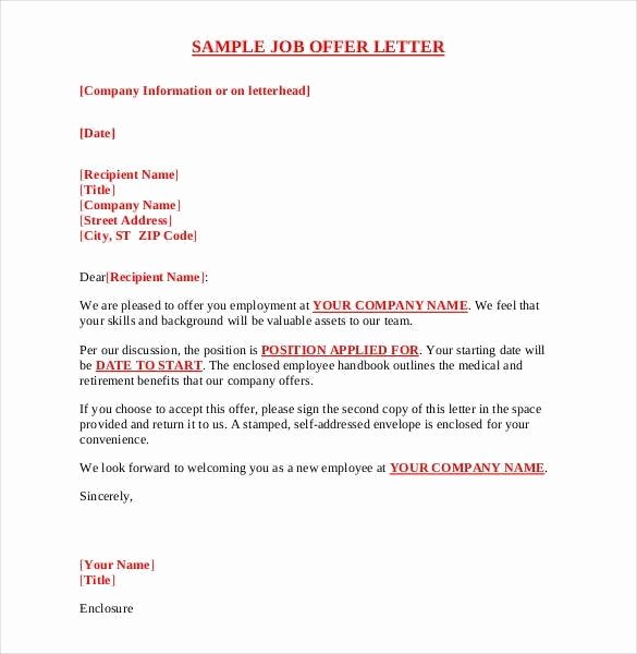 Offer Letter Template Word Best Of Fer Letter Sample