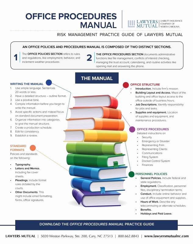 Office Procedures Manual Template Inspirational Fice Procedures Manual Infographic Lawyers Mutual