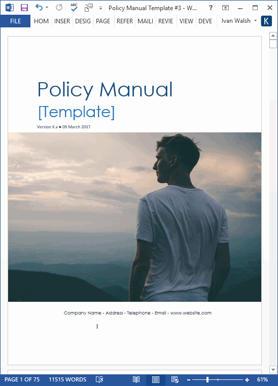 Office Procedures Manual Template Lovely Download Policy &amp; Procedures Manual Templates Ms Word 68