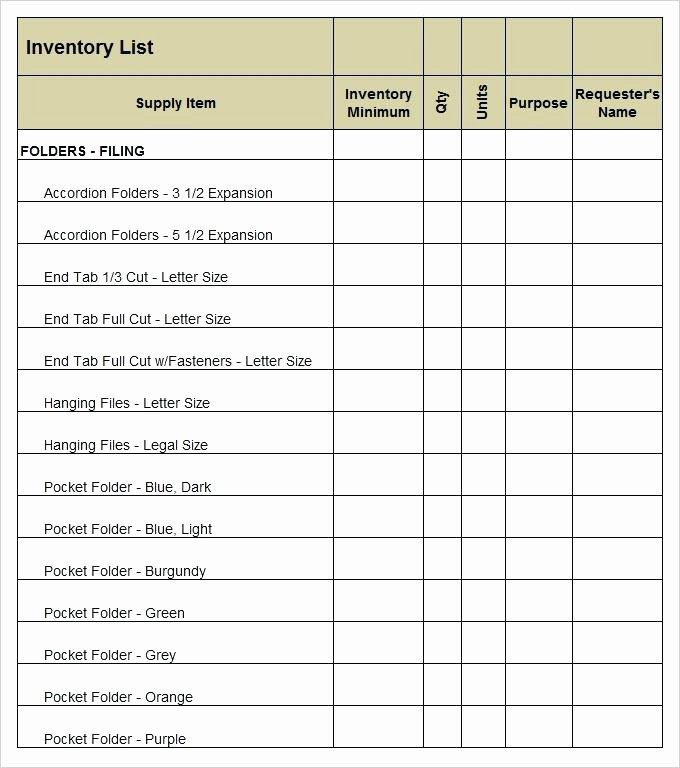 Office Supplies Inventory Template Awesome Fice Supply Inventory List Template