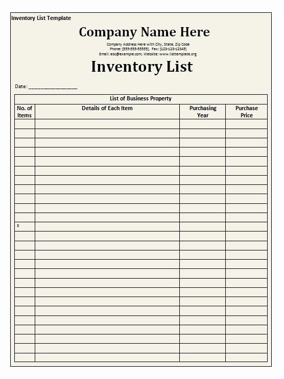 Office Supplies Inventory Template Luxury Inventory List Template