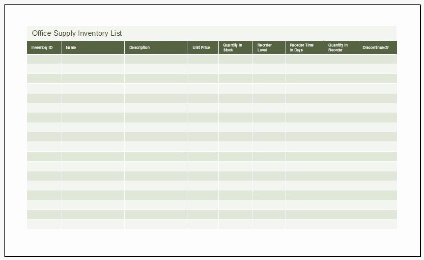 Office Supplies Inventory Template Unique Fice Supply Inventory List Template