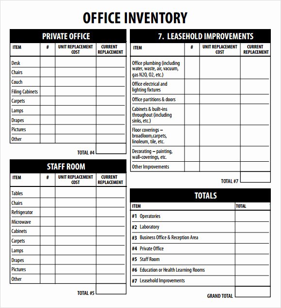 Office Supplies Inventory Template Unique Sample Inventory List Template 9 Free Documents