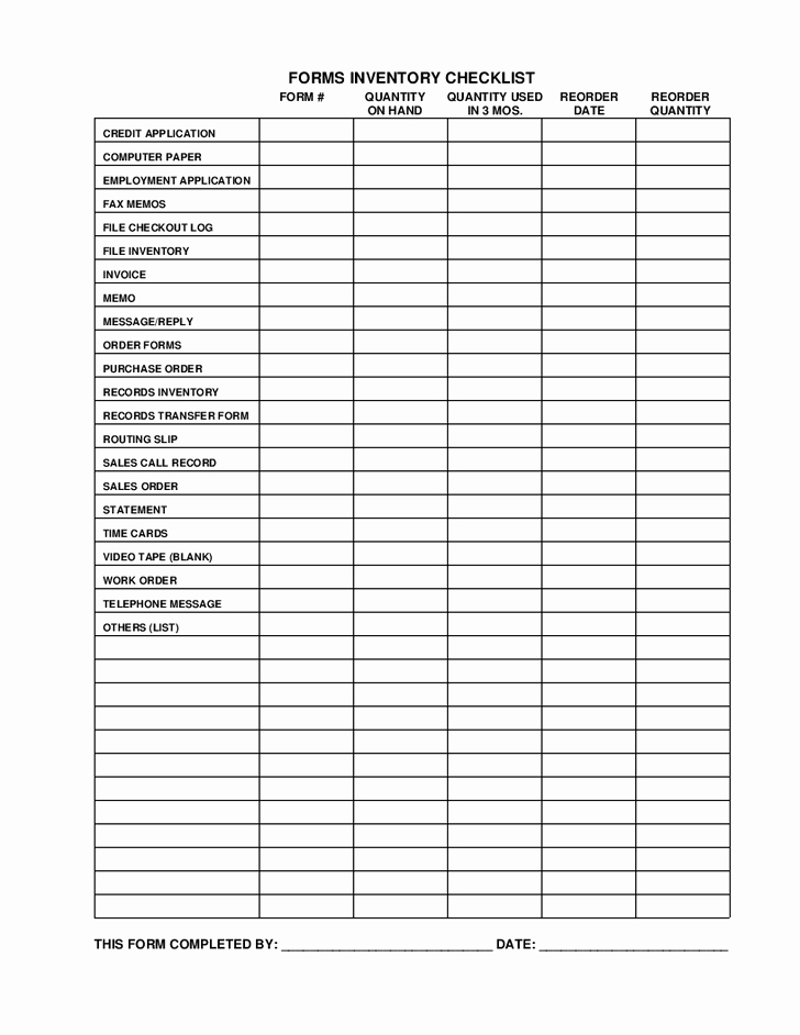 Office Supply Inventory List Template Fresh Business Inventory Checklist Templates for Your