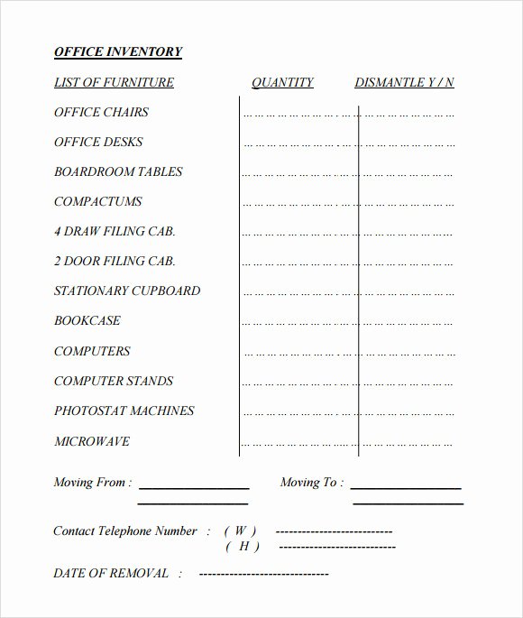 Office Supply Inventory List Template New Free 13 Equipment Inventory Templates In Pdf Word
