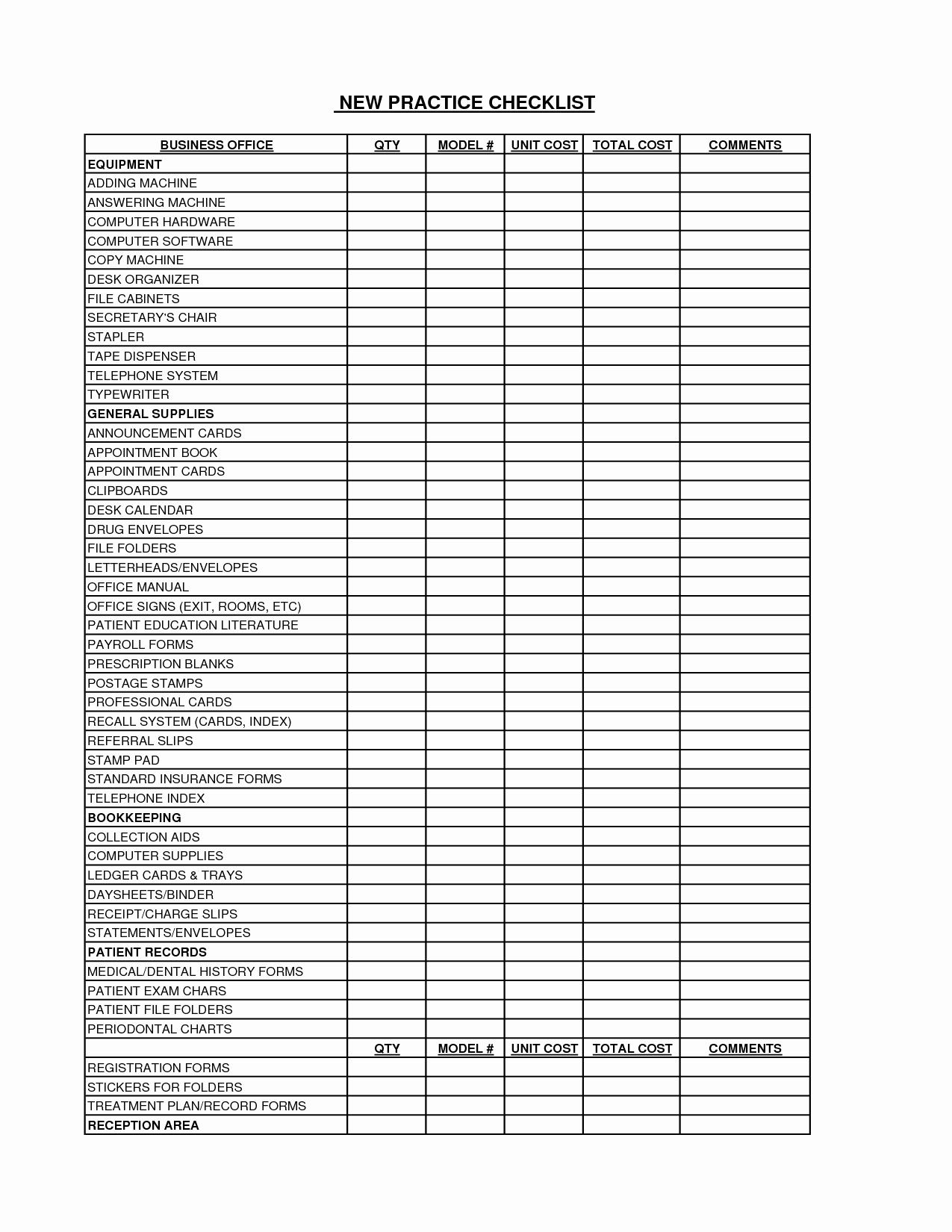 Office Supply List Template Awesome Best S Of Dental Fice Supply List Printable