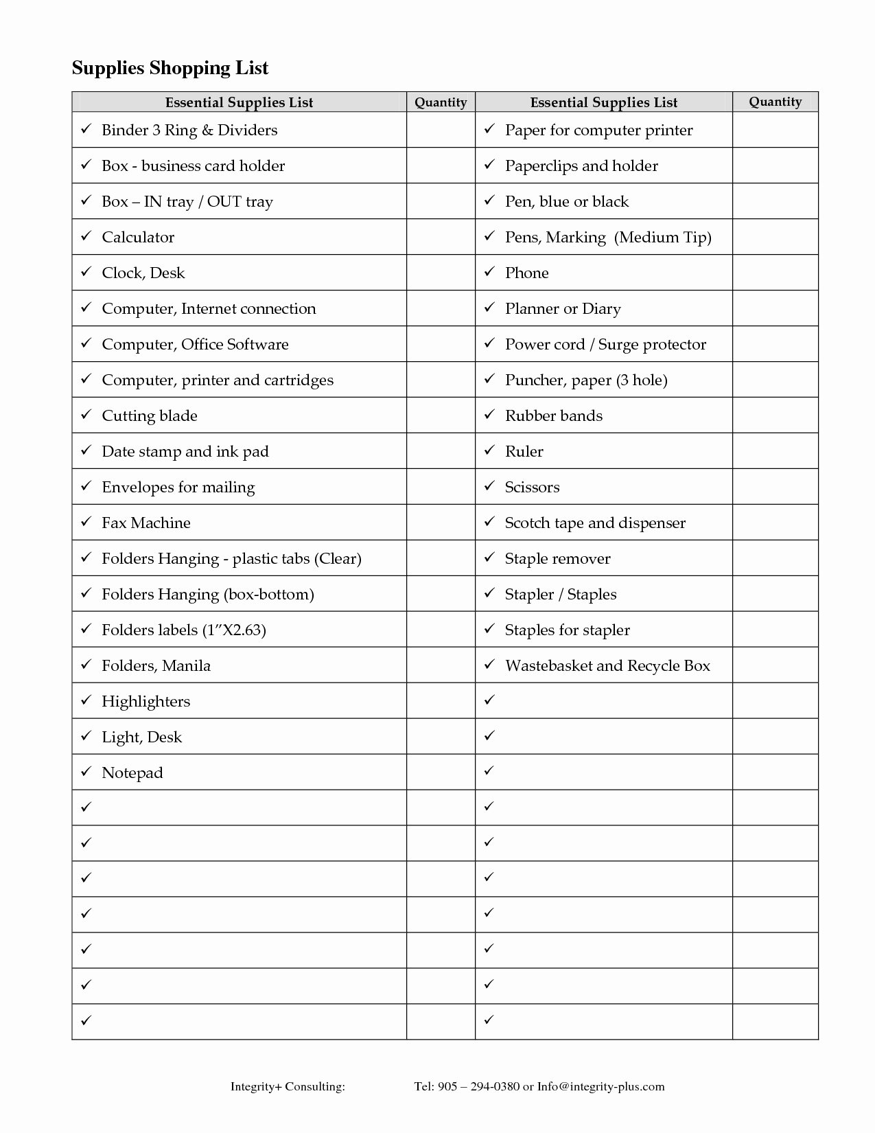 Office Supply List Template Awesome Fice Supply Checklist Templates for Your Business Violeet