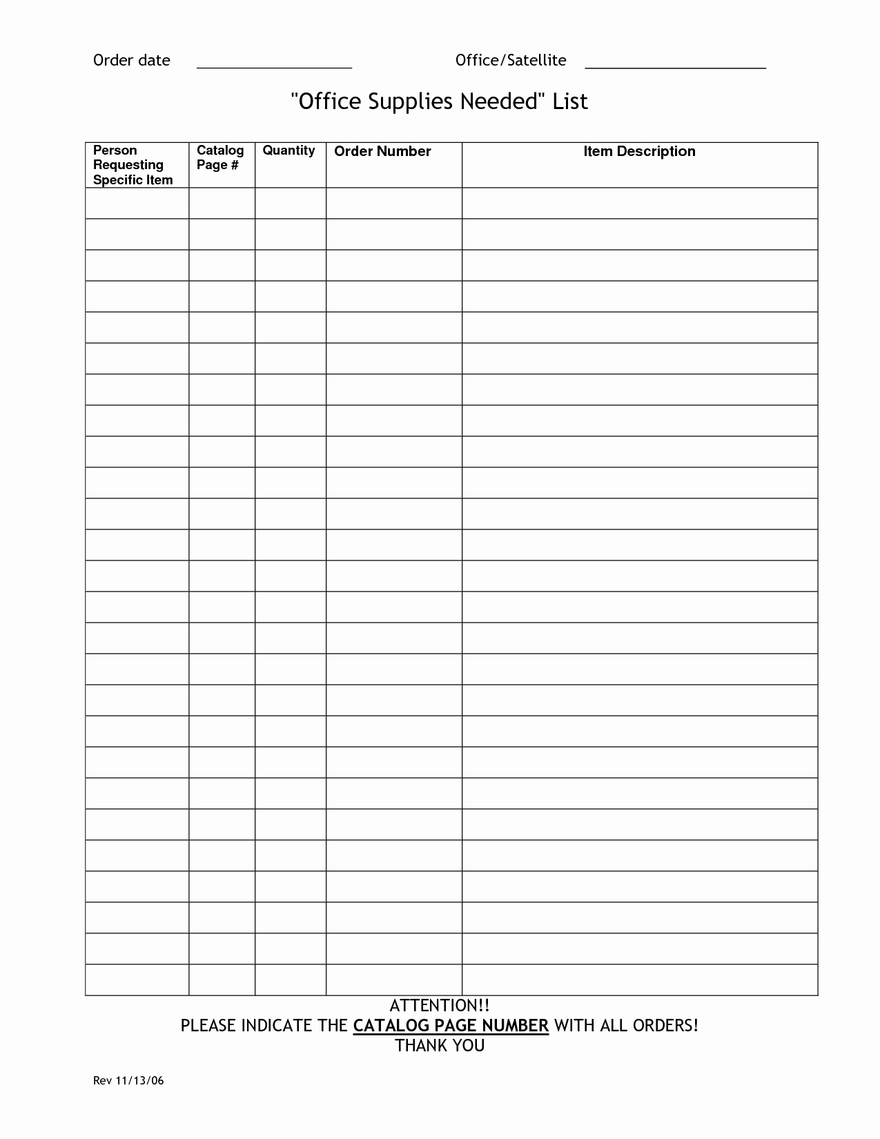 Office Supply order form Template Fresh Fice Supply Checklist Templates for Your Business Violeet