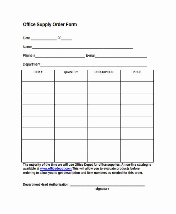 Office Supply order form Template Inspirational 10 Supply order Templates Free Sample Example format