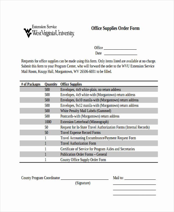 Office Supply order form Template Lovely 10 Fice order Templates Free Sample Example format