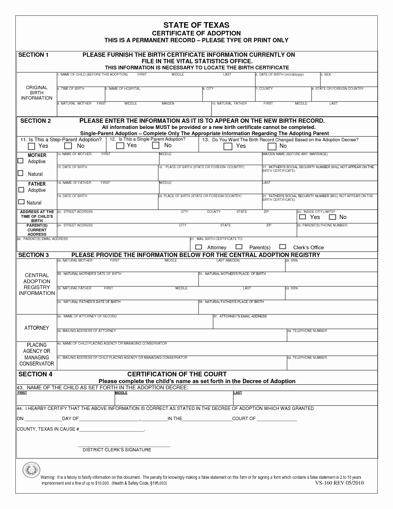 Official Birth Certificate Template Awesome 26 Of Texas Birth Certificate Blank Template