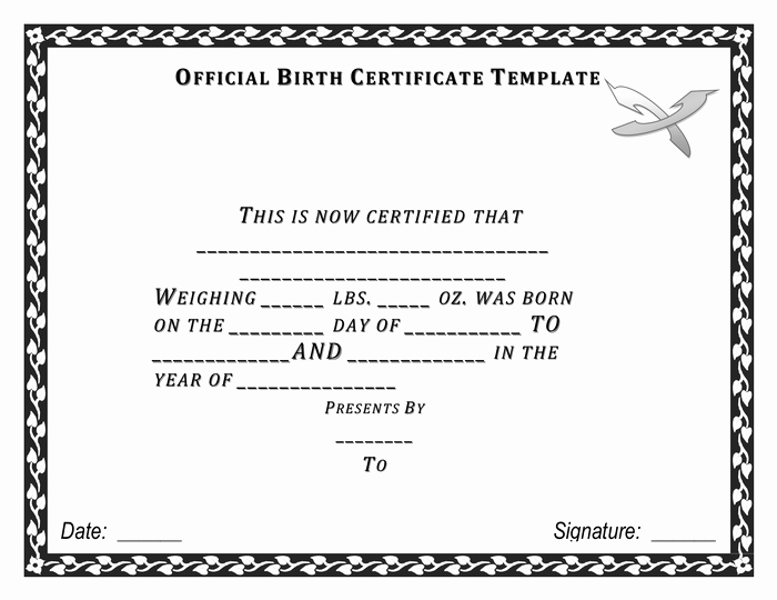 Official Birth Certificate Templates Awesome Ficial Birth Certificate Template In Word and Pdf formats