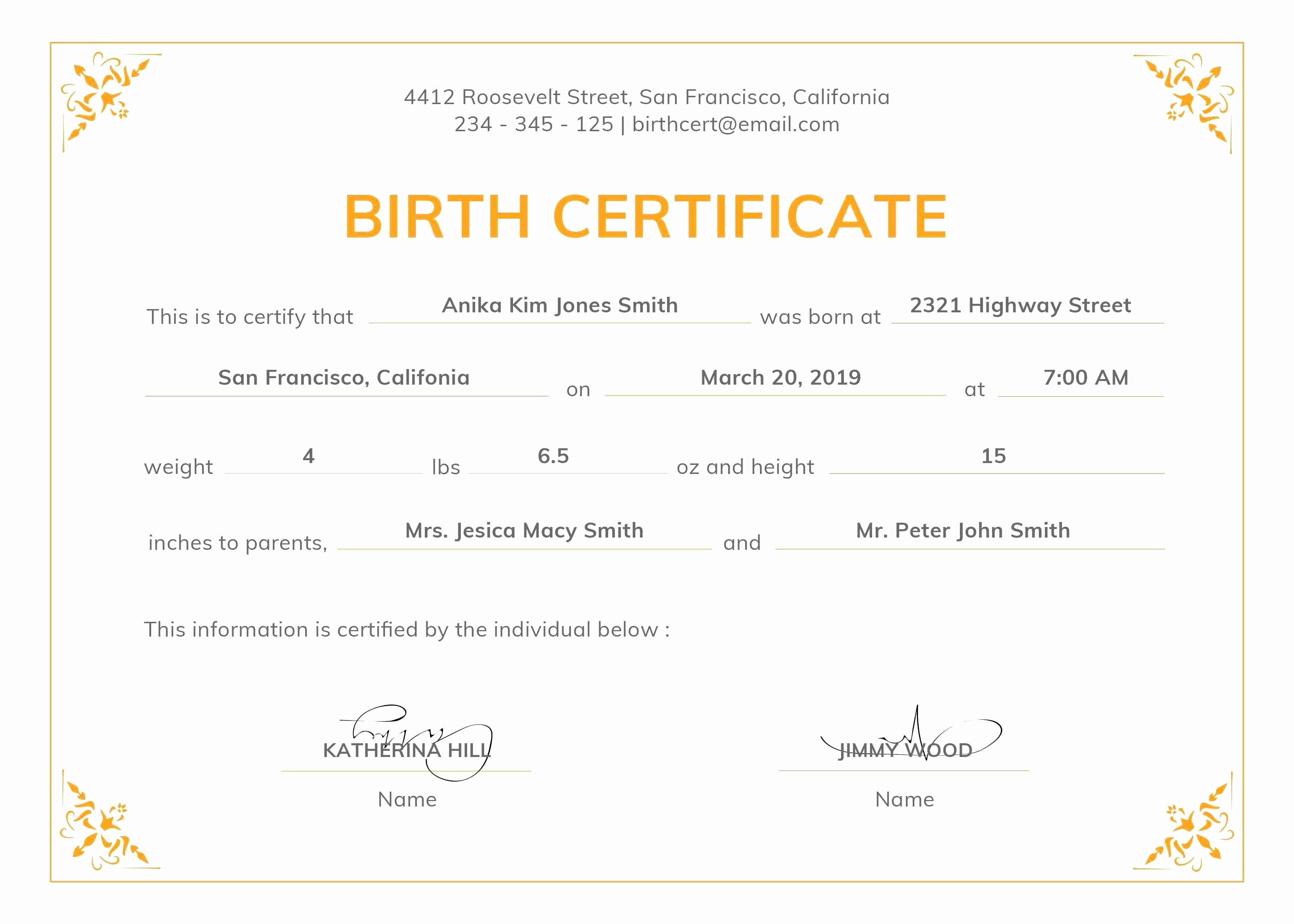 Official Birth Certificate Templates Awesome Reborn Birth Certificate Template Free