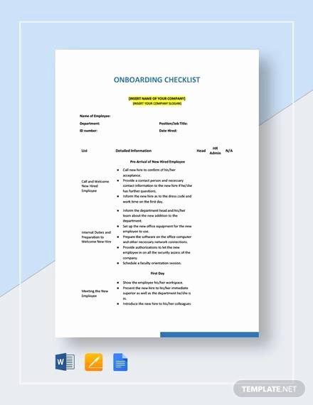 Onboarding Checklist Template Excel Luxury 11 Boarding Checklist Samples and Templates Pdf Word