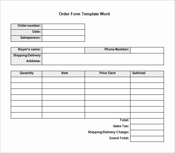 Order form Template Word Awesome order form Template – 27 Free Word Excel Pdf Documents