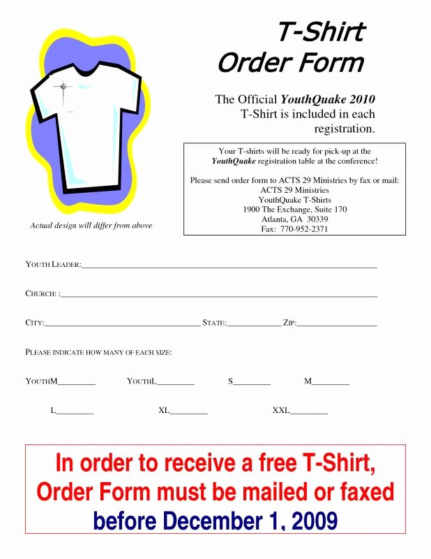 Order form Template Word Luxury T Shirt order form Template Microsoft Word