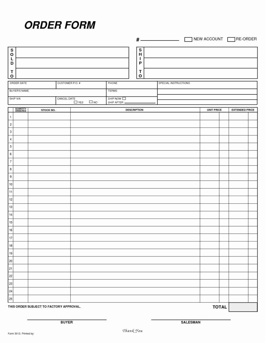 Order forms Template Word Lovely Highly Accessible Through De Simple order form Template