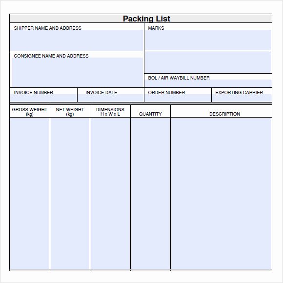 Packing List Template Pdf Luxury Packing List Template