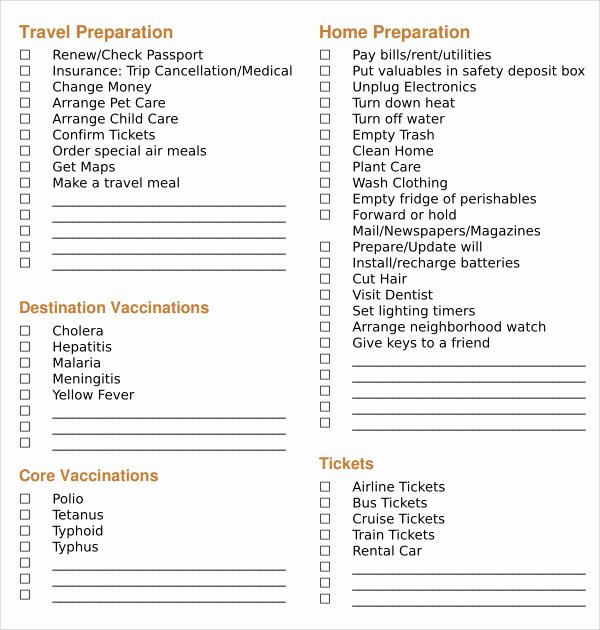 Packing List Template Pdf New Free 16 Sample Packing Checklist Templates In Google Docs