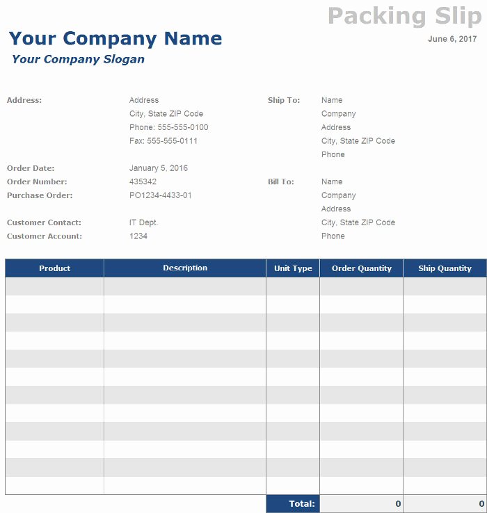 Packing List Template Pdf Unique Free Packing Slip Templates