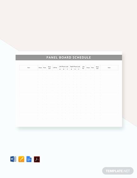 Panel Schedule Template Excel Fresh Free Electrical Panel Schedule Template Download 173