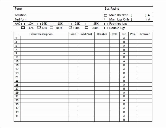 Panel Schedule Template Excel Inspirational Panel Schedule Template Excel – Printable Schedule Template