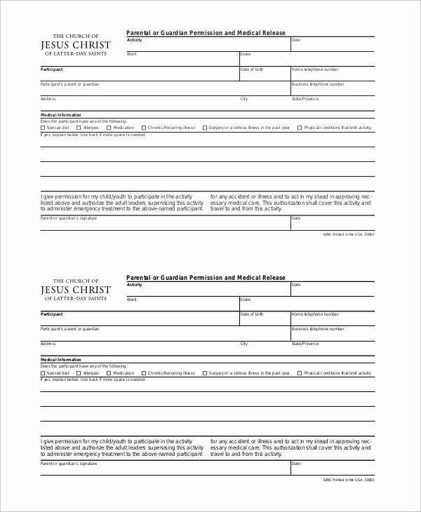 Parent Release form Template Best Of Sample Medical Release form 9 Examples In Pdf