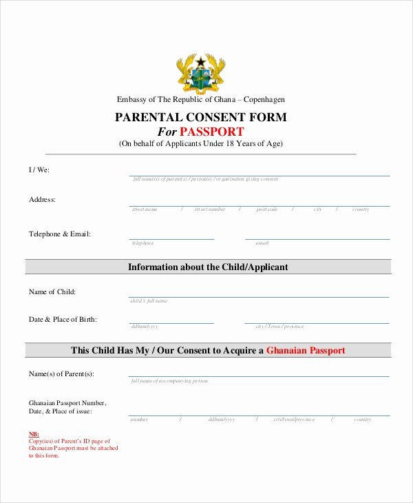 Parent Release form Template Lovely Sample Parental Release form 10 Examples In Word Pdf