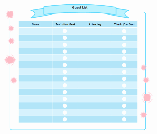 Party Guest List Template Elegant Birthday Party Guest List