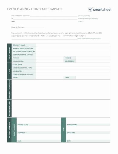 Party Planner Contract Template Lovely Free 9 event Planning Contract Samples In Pdf