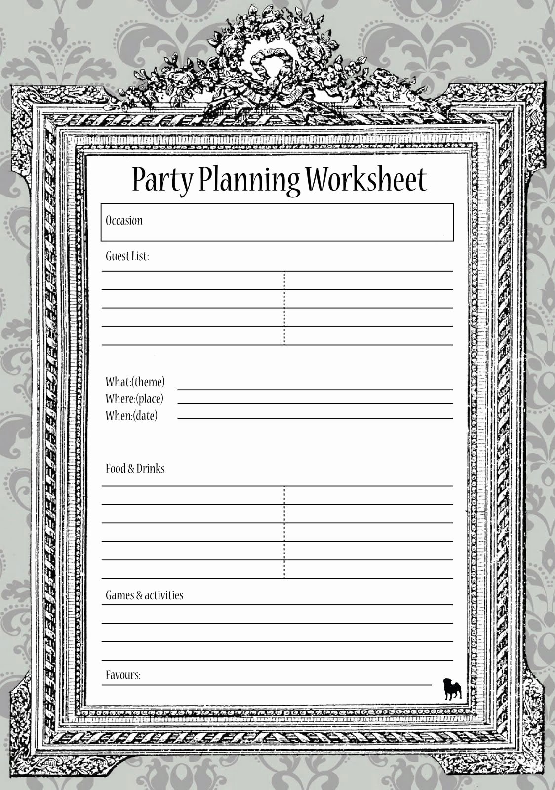 Party Planning Template Free Beautiful Party Planner Template Party Planning Worksheet