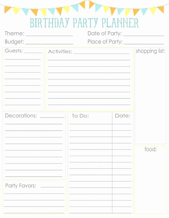 Party Planning Template Free Inspirational Birthday Party Planning Sheet Everything I Need On One