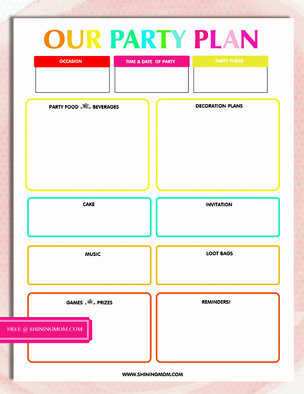 Party Planning Template Free Luxury Free Printable Party Planning Template