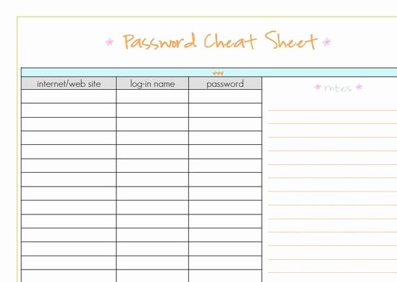 Password Log Template Pdf Fresh Items Similar to Password Cheat Sheet Full Sized Pdf