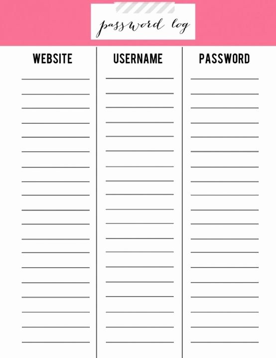 Password Log Template Pdf Inspirational Best 25 Password Printable Ideas On Pinterest