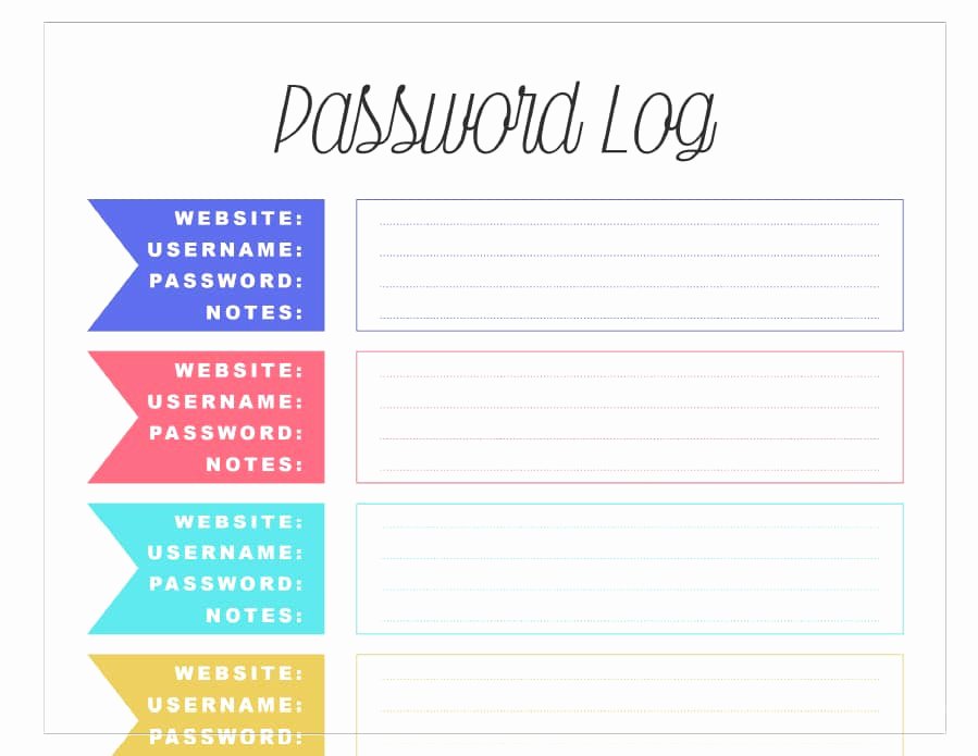 Password Log Template Pdf Unique Password Log Template