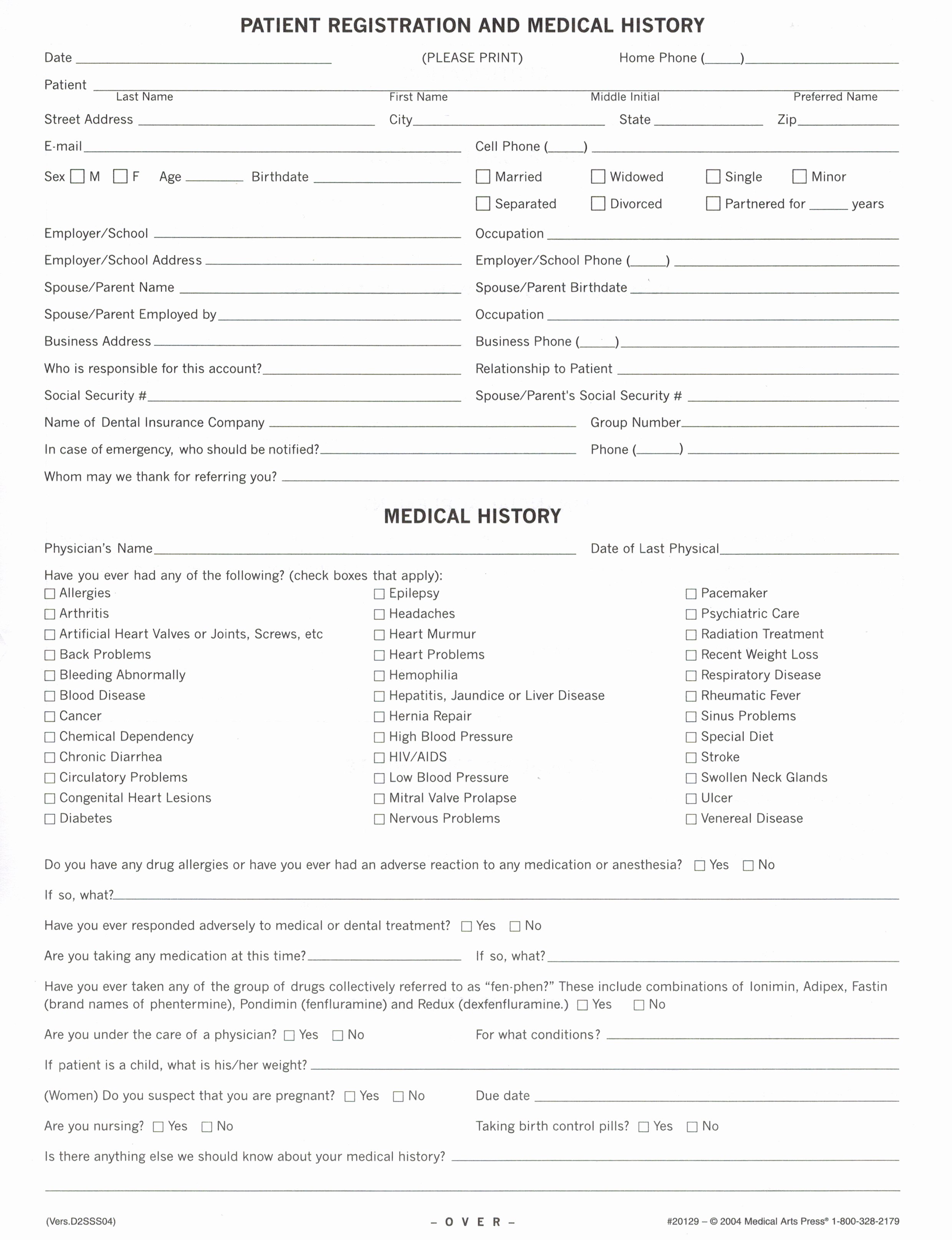 Patient Medical History form Template Beautiful New Patient Health History form Template Free software