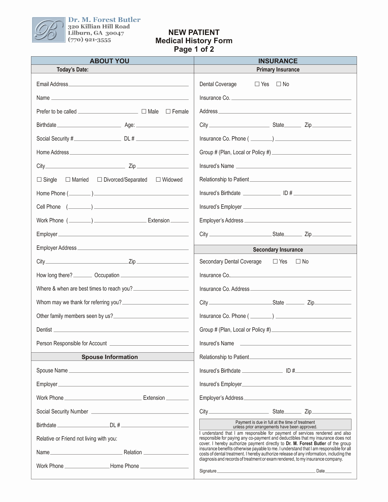 Patient Medical History form Template Lovely 27 Of Dental New Patient forms Template