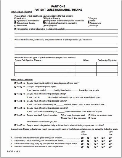 Patient Medical History form Template New Patient Health History Questionnaire form Templates