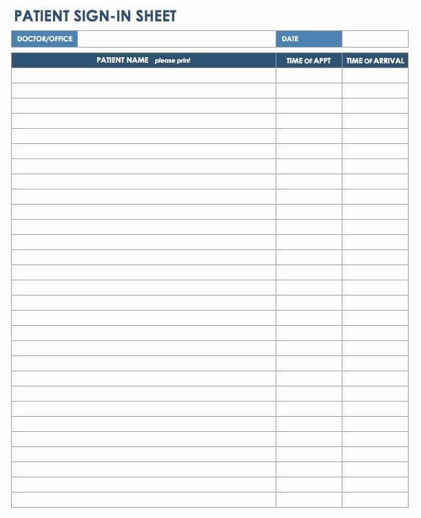 Patient Sign In Sheet Template Fresh Free Sign In and Sign Up Sheet Templates
