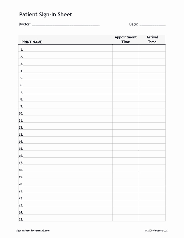 Patient Sign In Sheet Template Lovely 30 Sign In Sheet Template Download Open House Meeting