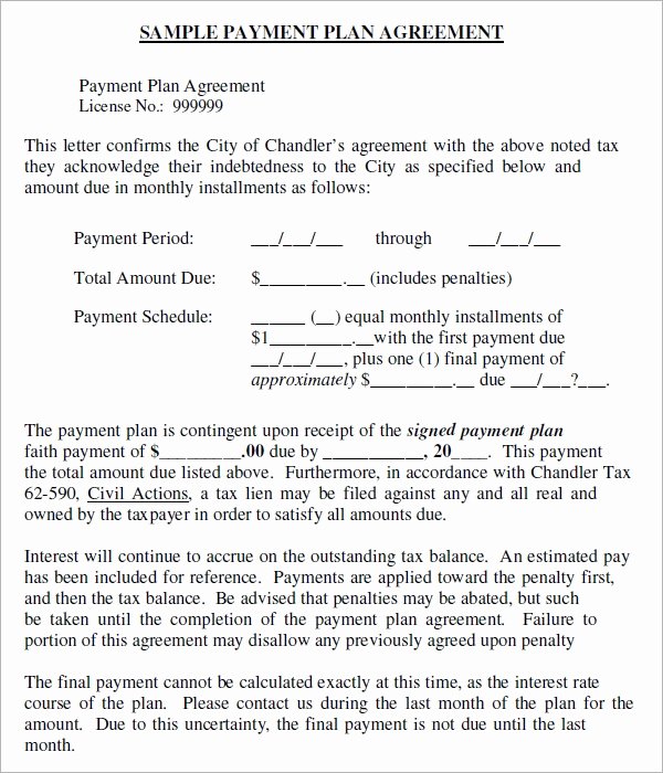Payment Plan Agreement Template Word Fresh Free 5 Sample Installment Agreement Templates In Pdf
