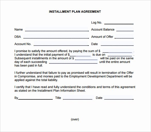 Payment Plan Agreement Template Word Luxury Payment Plan Template
