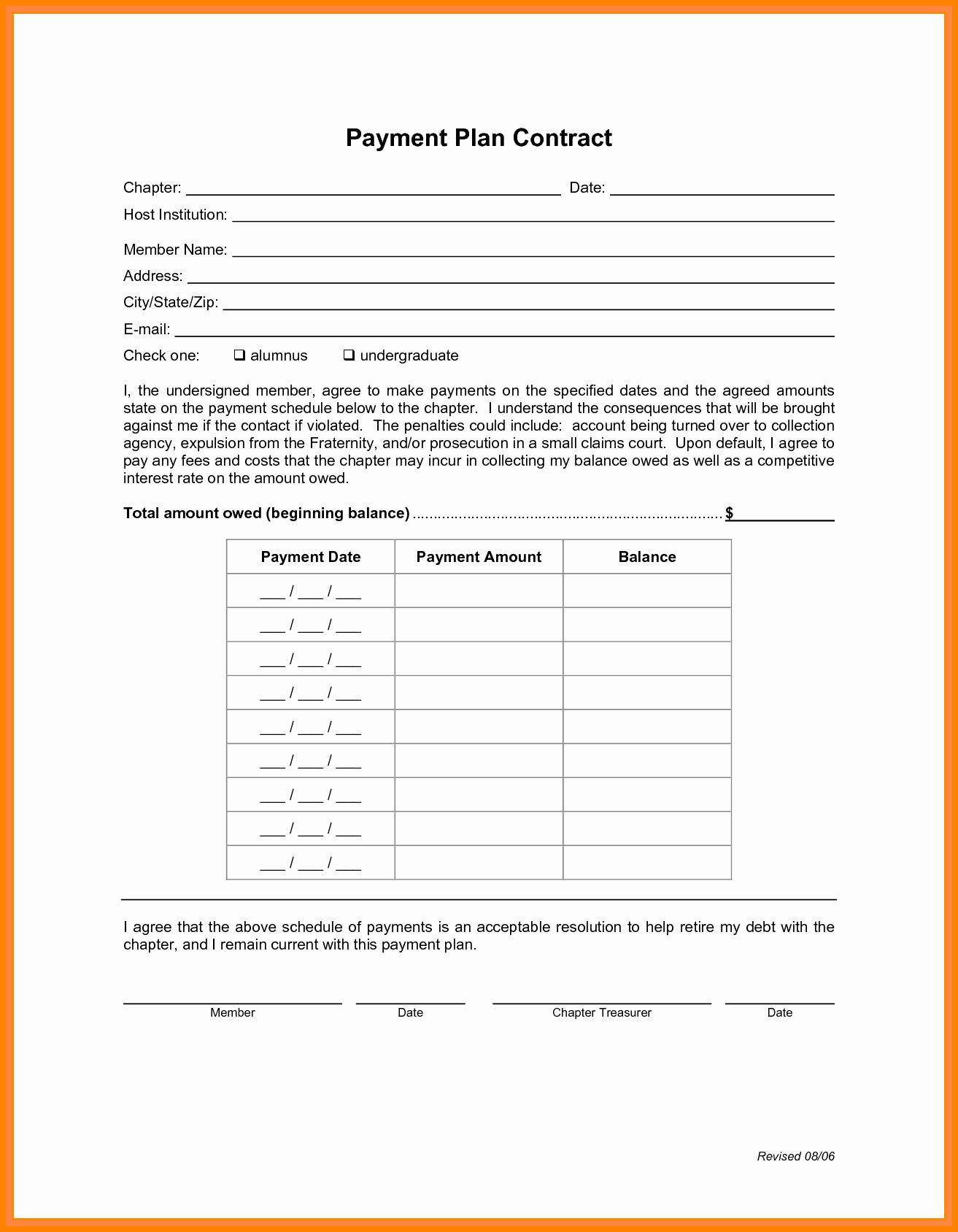 Payment Plan Agreement Template Word New 7 Payment Plan Template Word
