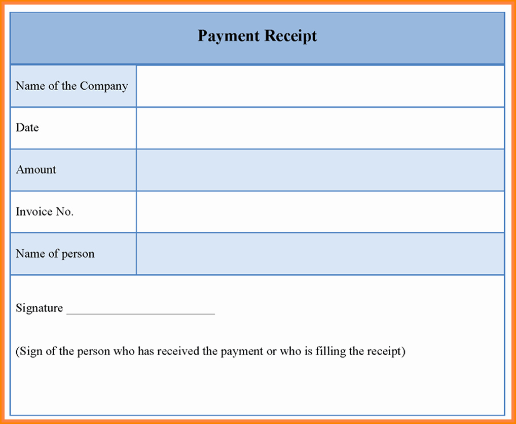 Payment Receipt Template Word New 7 Payment Receipt form