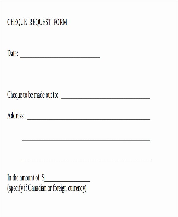 Payment Request form Template Fresh Sample Cheque Request form 7 Examples In Word Pdf