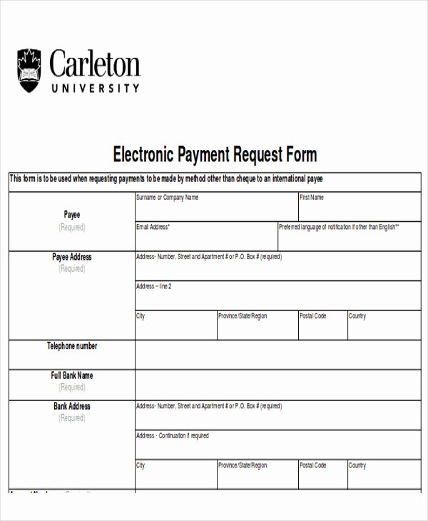 Payment Request form Template Luxury Sample Payment Request form 12 Examples In Word Pdf