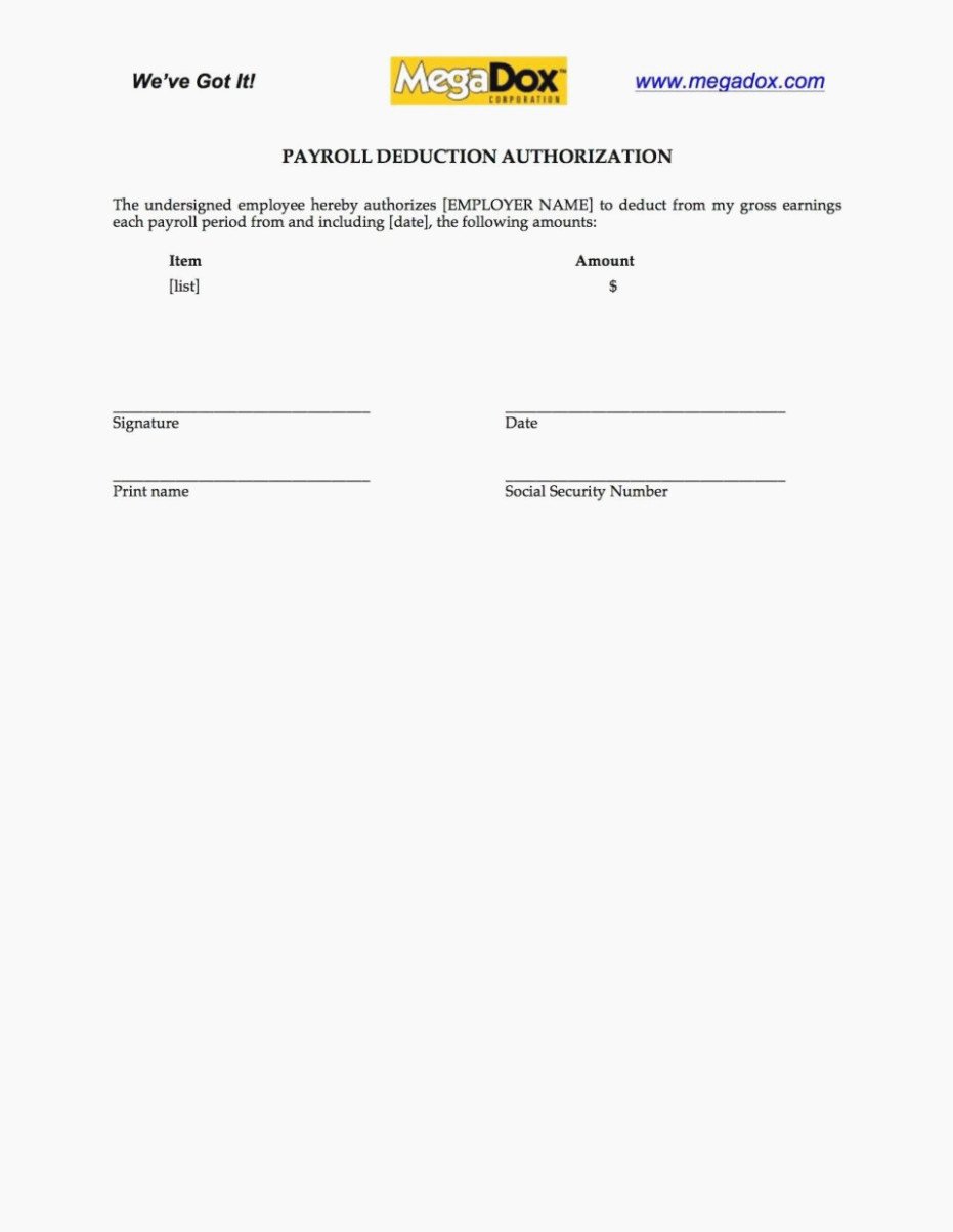 Payroll Deduction Authorization form Template Lovely Seven Ways How to Get